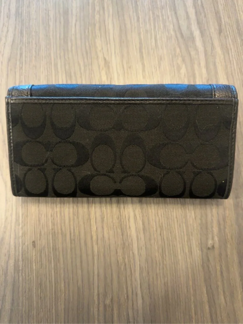 NWT COACH Signature Turnlock Slim Envelope Wallet Black F49165